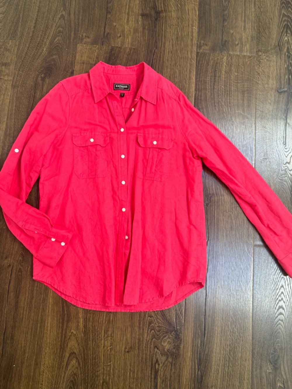 Express Women's Button-Down Shirt in Bright Pink